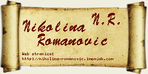 Nikolina Romanović vizit kartica
